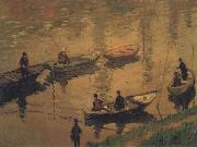 Claude Monet Anglers on the Seine at Poissy oil painting